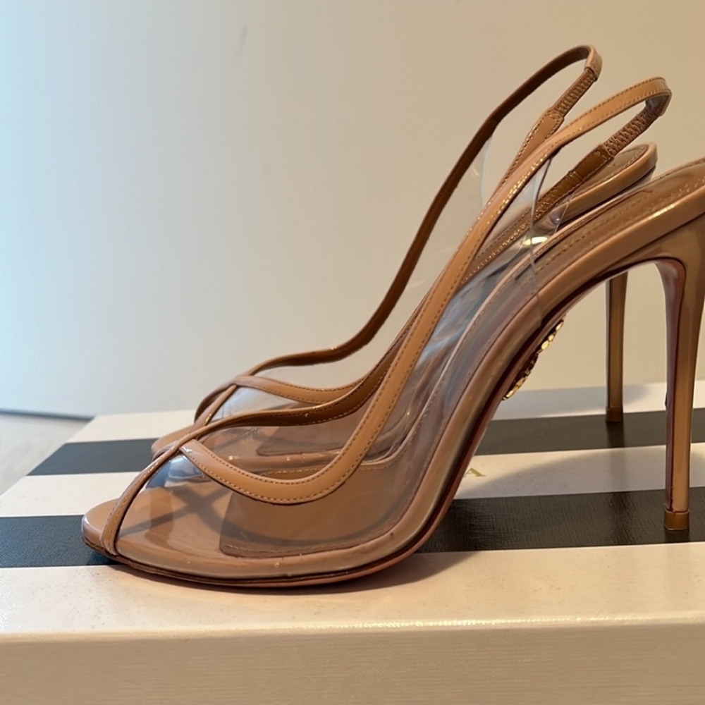 Aquazzura Nude Slingback Heels
